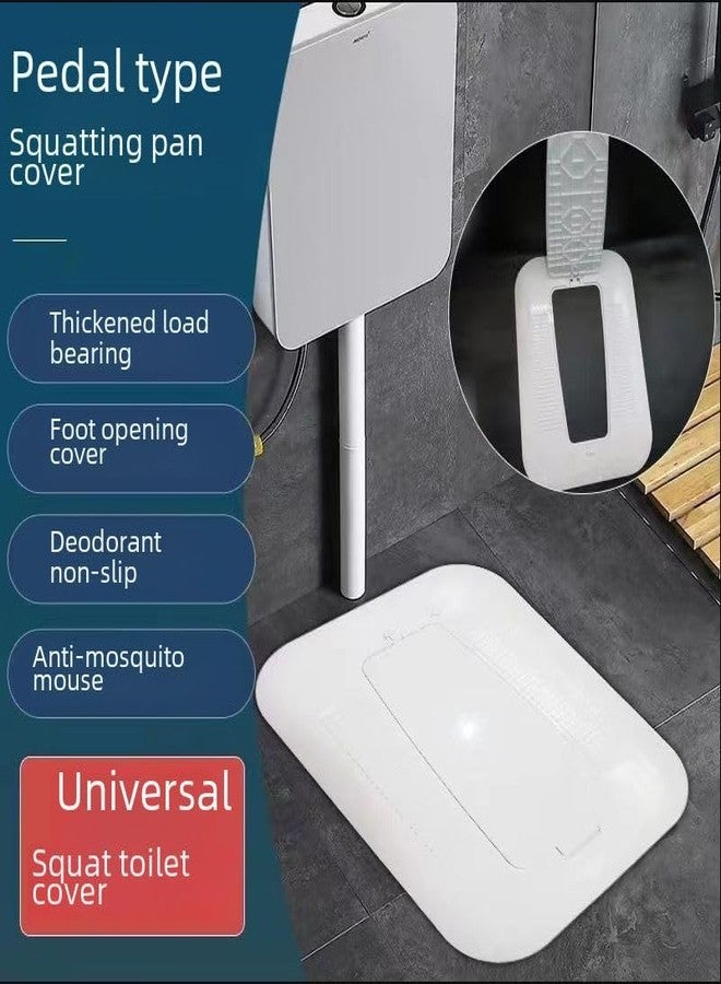 Crobat غطاء مرحاض كروبات القرفصاء، غطاء حماية كامل مغلق لحفرة المرحاض القرفصاء، مقاوم للروائح والانسداد - Image 2